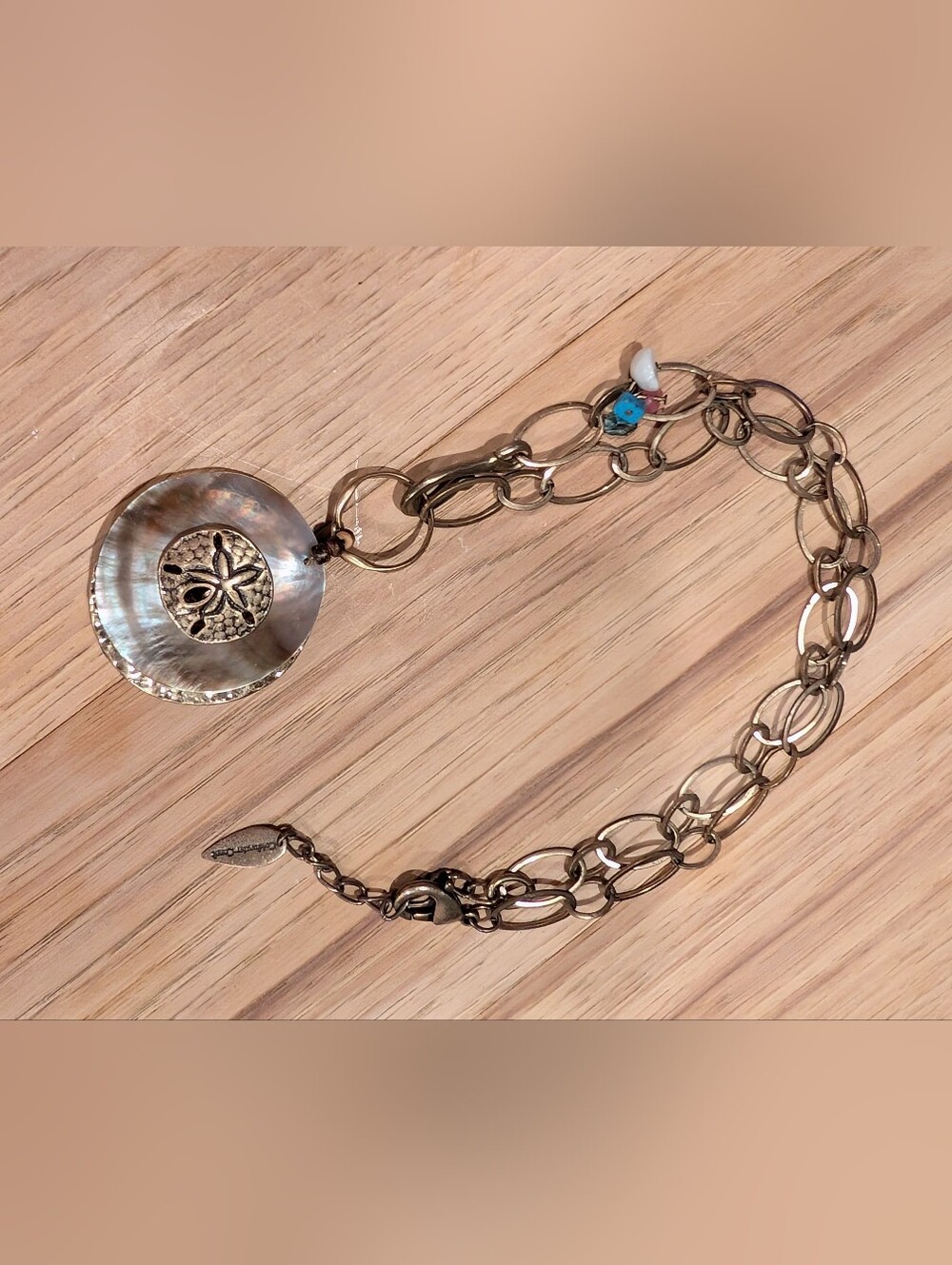 Gold-Tone Shell Pendant Link Necklace - Women Jewelry